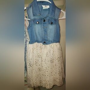 Toddler Dress 6x Denim vest sleeveless